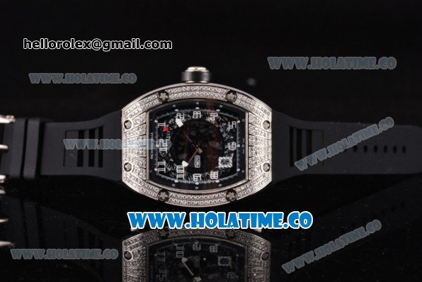 Richard Mille RM010 Miyota 9015 Automatic Steel/Diamonds Case with Skeleton Dial and Numeral Markers - Click Image to Close